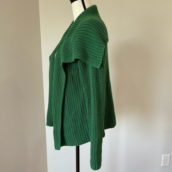 Talbots open front shawl collar heavier weight sweater in green size medium - Picture 3 of 11
